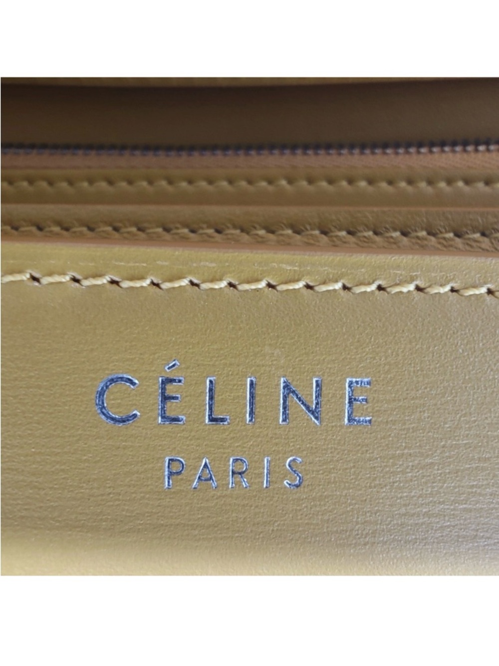 Celine Classic Box Style Leather Shoulder Bag Yellow Minimal Chic - Picture 2 of 14